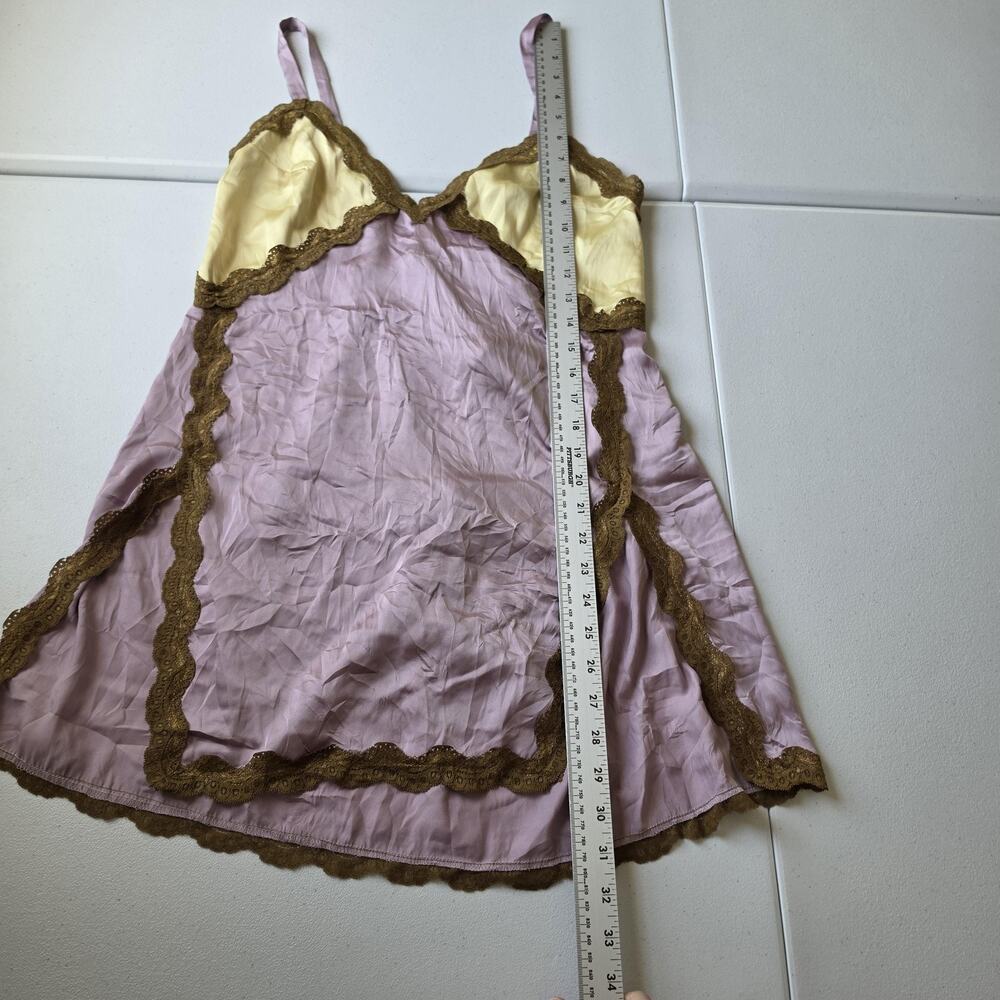 Intimately Free People Nightgown Womens Small Purple Lace Satin Babydoll Slip - Picture 7 of 10